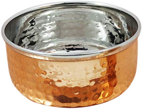 Copper Steel Double Layer Bhojan Thali Set
