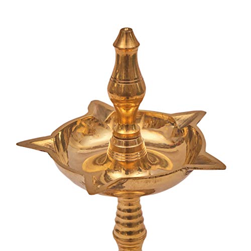 Brass Fancy Kerala Akhand Diya Oil Lamp - 8 inch