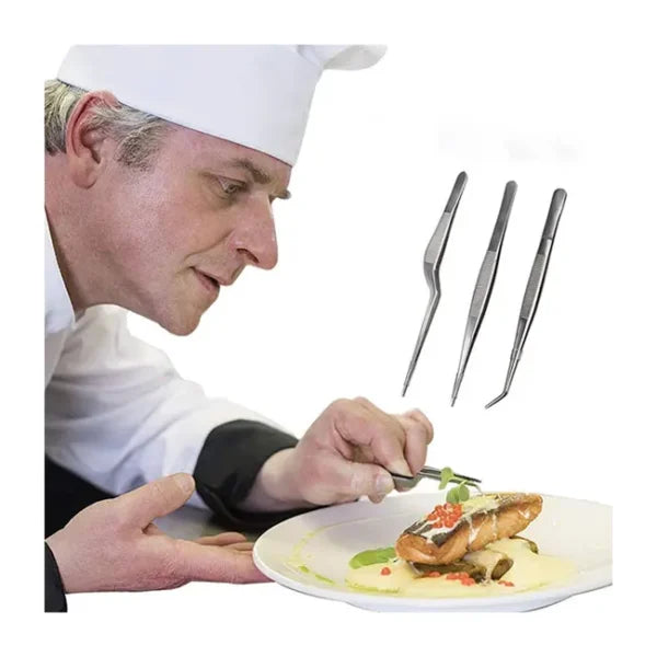 Kitchen Cooking Culinary Tweezers Stainless Steel Precision Tongs
