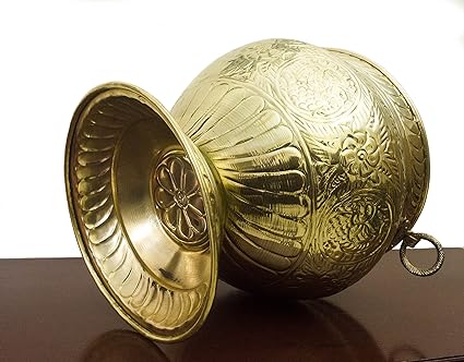 Tangerine Brass Embossed Planter - 7inch