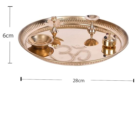 Om Brass Pooja Aarti Thali Set