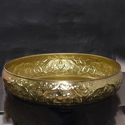 Hand - Engraved Chitai Decorative Brass Urli