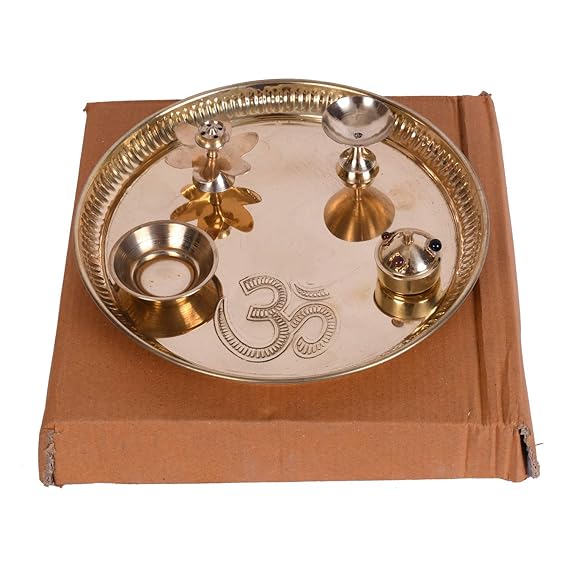 Om Brass Pooja Aarti Thali Set