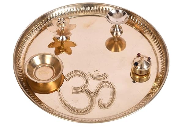Om Brass Pooja Aarti Thali Set