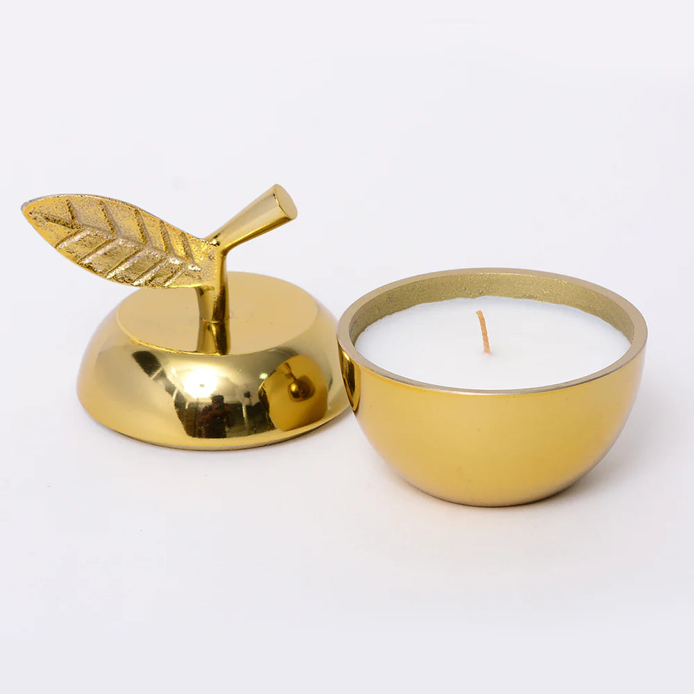 Apple-Cinnamon scented Apple-shaped Metal Fruit Candle