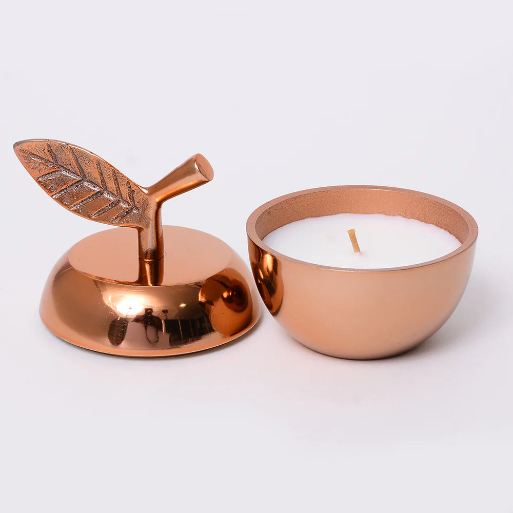 Apple-Cinnamon scented Apple-shaped Metal Fruit Candle