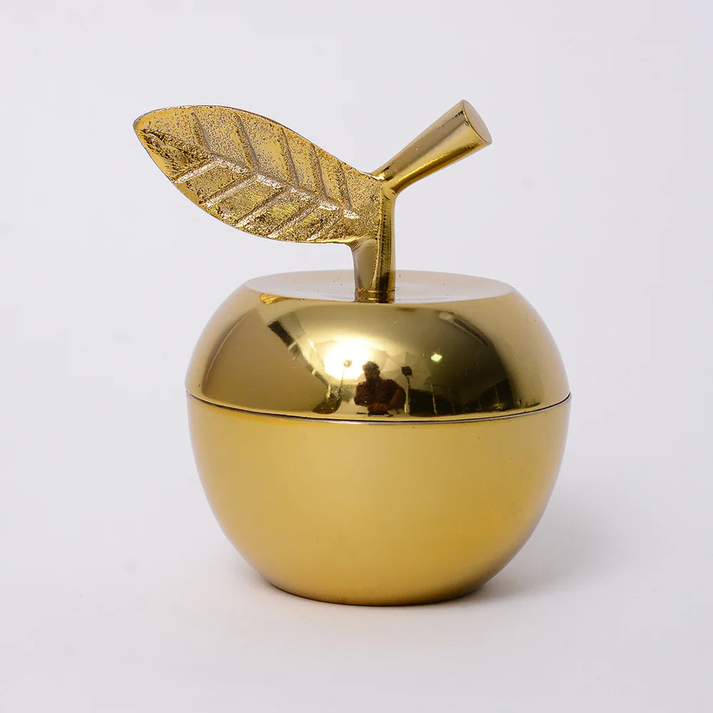 Apple-Cinnamon scented Apple-shaped Metal Fruit Candle
