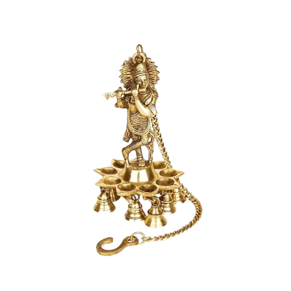 Krishna Brass Oil Hanging Diya