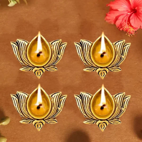 Pure Brass Lotus Shaped Diya