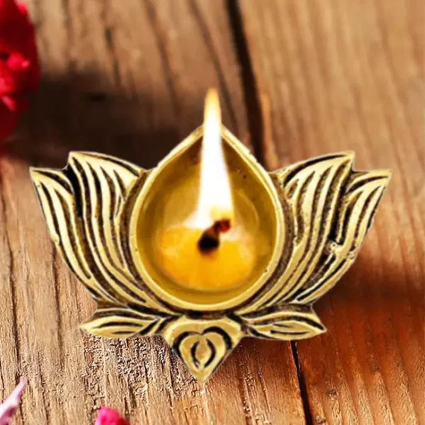 Pure Brass Lotus Shaped Diya