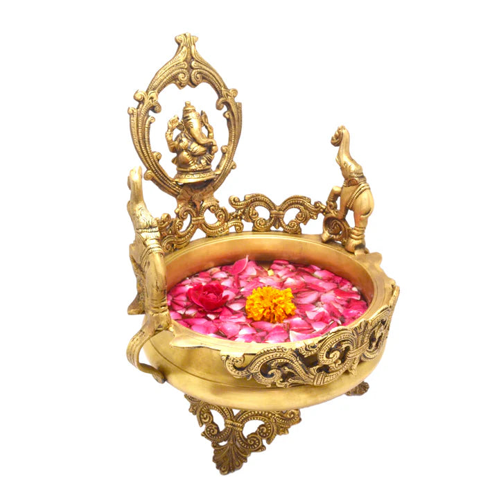 Brass Elephant Design - Ganesha Traditional Urli