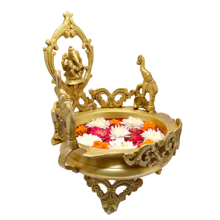 Brass Elephant Design - Ganesha Traditional Urli