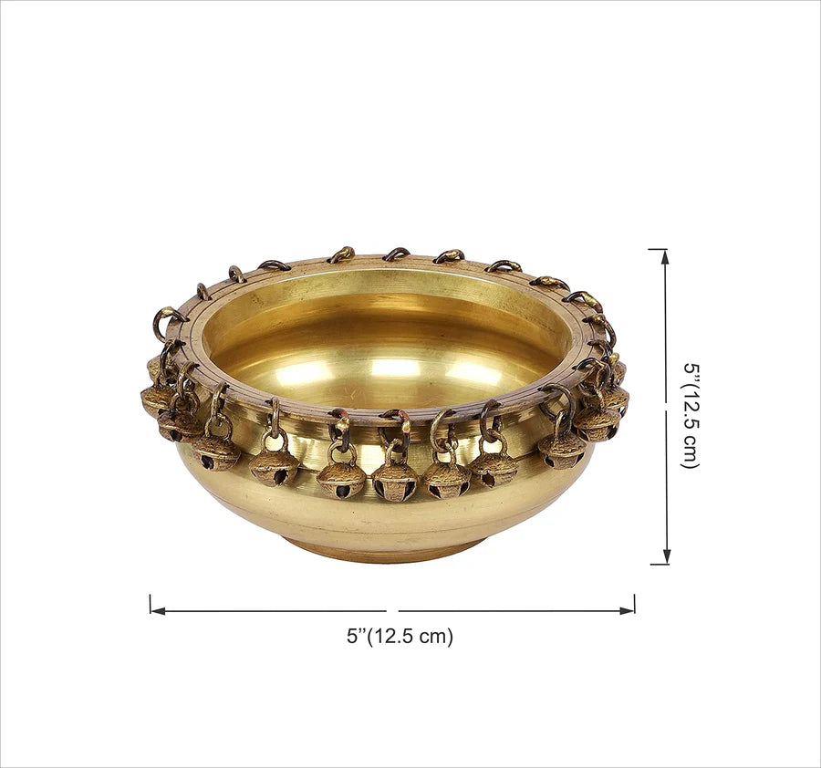 Ethnic Brass Traditional Urli with Hanging Bells