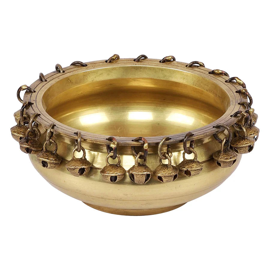 Ethnic Brass Traditional Urli with Hanging Bells