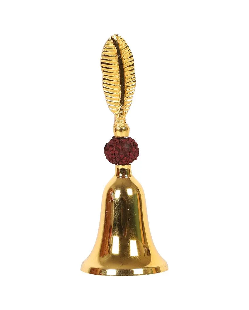 Rudraksha Studded Gold Brass Bell