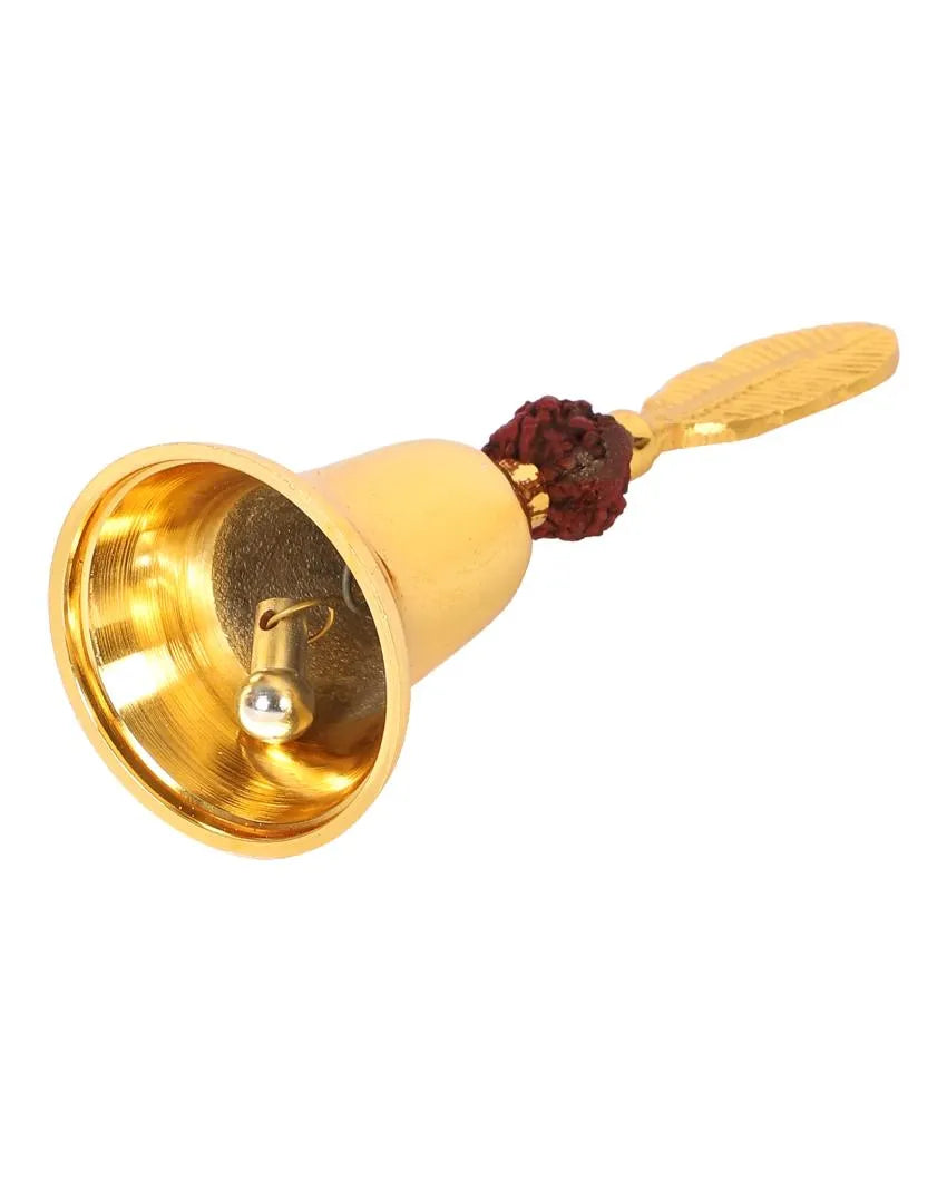 Rudraksha Studded Gold Brass Bell