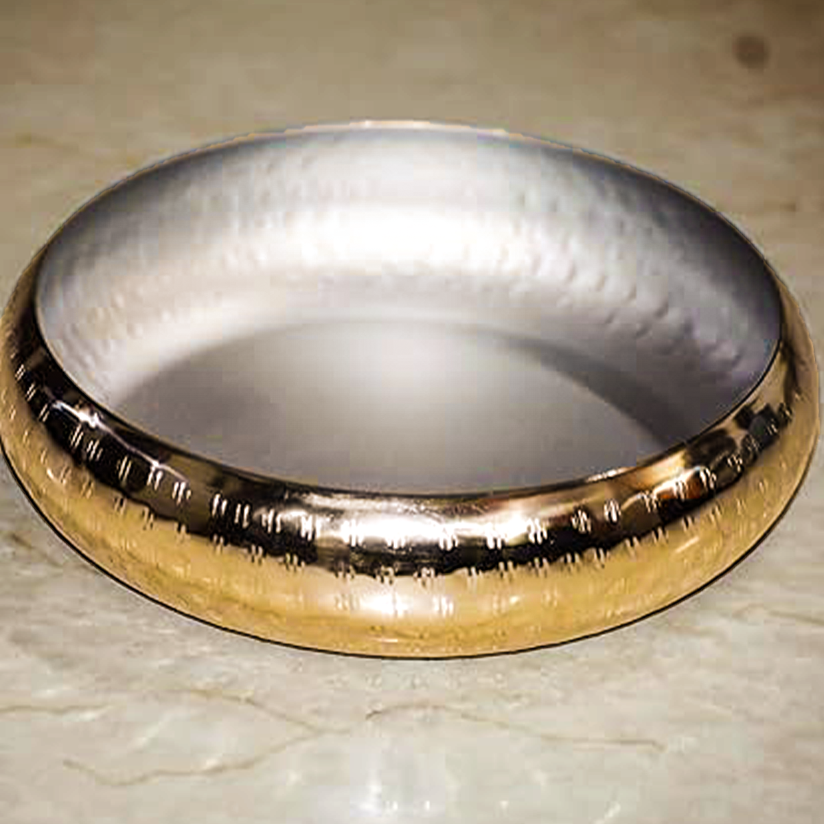 Traditionally Engraved Gold Finish - Brass Urli