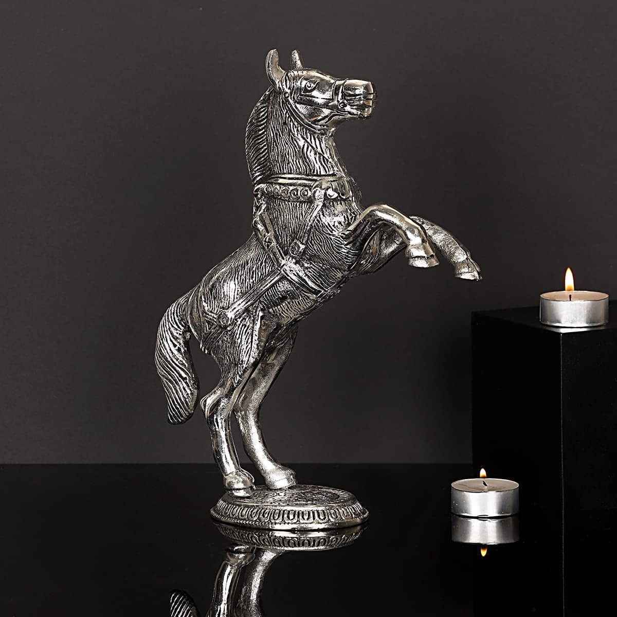 Grman silver Horse Idol Figurine | Vastu Feng Shui Horse for Prosperity & Success