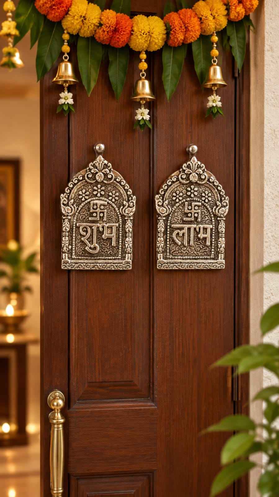 German Silver Shubh Labh Antique Idols | Diwali Home Decor