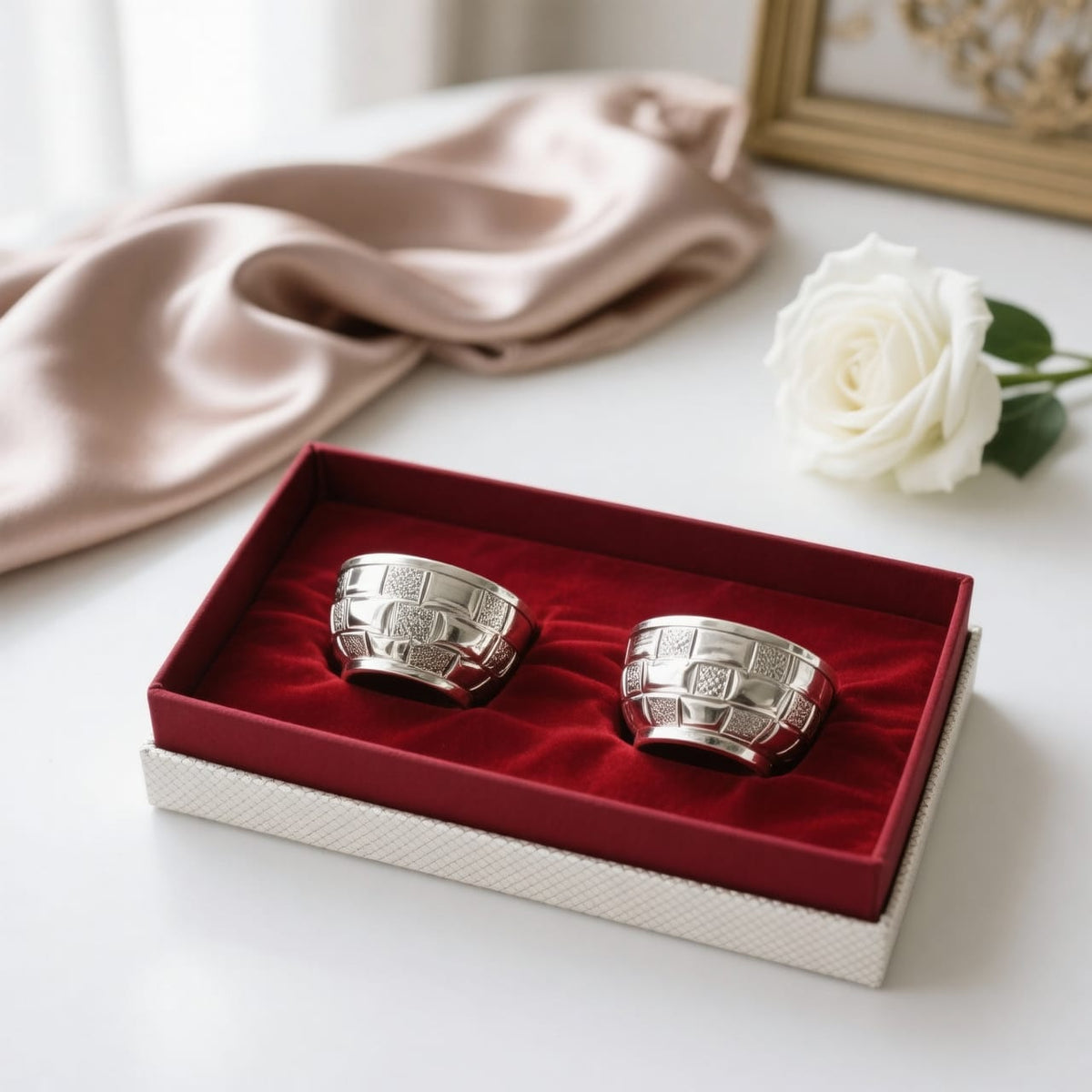 999 Silver Katori Gift Set of 2 | Silver Bowls in Premium Gift Box for Gifting
