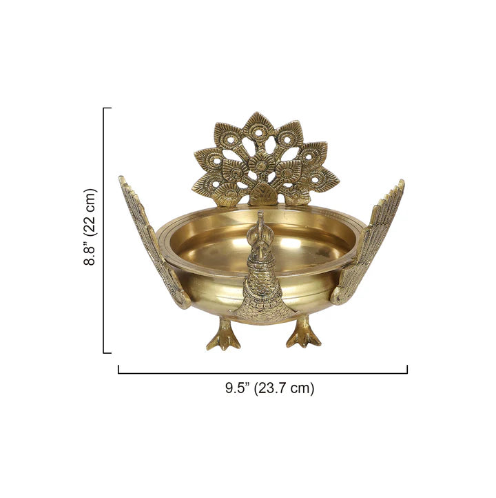 Brass Winged Peacock Themed designer Urli