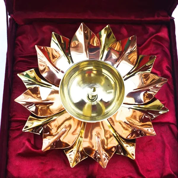 Brass Lotus Shape Kamal Patti Akhand Diya