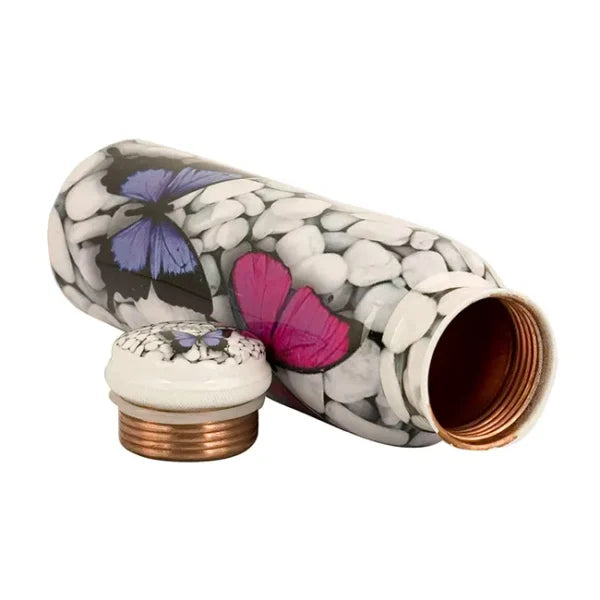 Butterfly Meenakari - 100% Pure Copper Water Bottle (1000 ml)