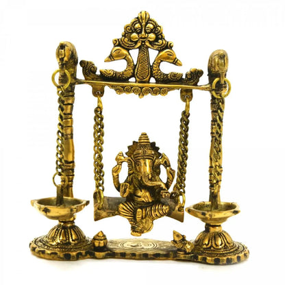 Brass Ganesha Idol With Jhula