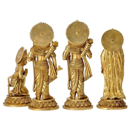 Shri Ram Darbar Brass Murties Set (Rama, Sita, Lakshman, Hanumana)