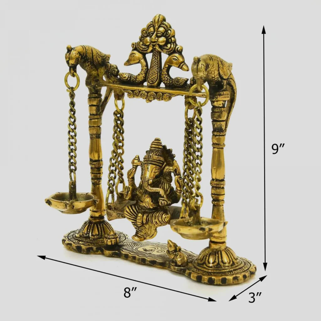 Brass Ganesha Idol With Jhula