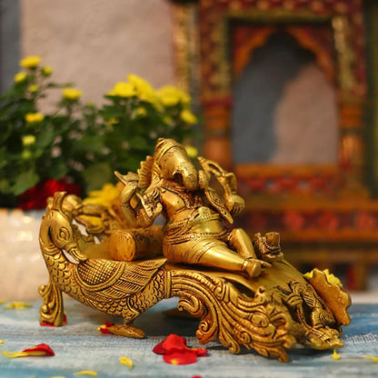 Brass Ganesha Idol with Antique FInish