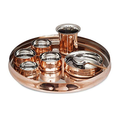 Steel Copper Traditional Curved Dinner Set