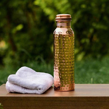 Hammered Design - 100% Pure Copper Water Bottle