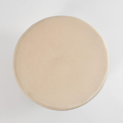 Ottoman Stool Set of 2 | 15-Inch Puffy Pouffe for Living Room Seating | Soft Upholstered Ottoman | Off-White