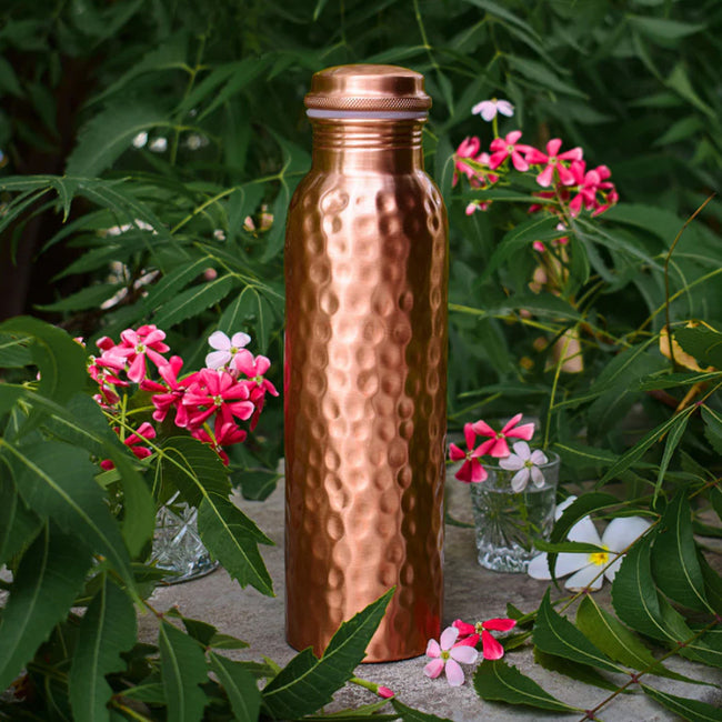 Hammered Design - 100% Pure Copper Water Bottle