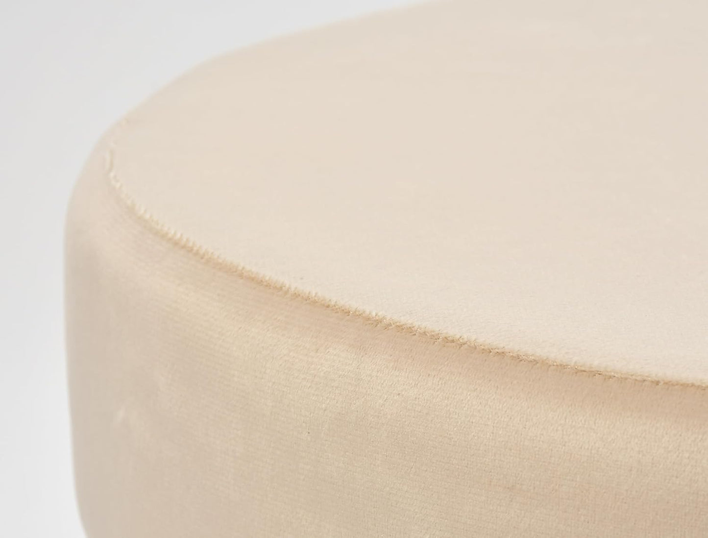 Ottoman Stool Set of 2 | 15-Inch Puffy Pouffe for Living Room Seating | Soft Upholstered Ottoman | Off-White