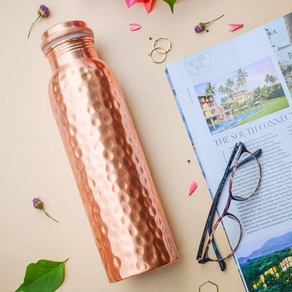 Hammered Design - 100% Pure Copper Water Bottle