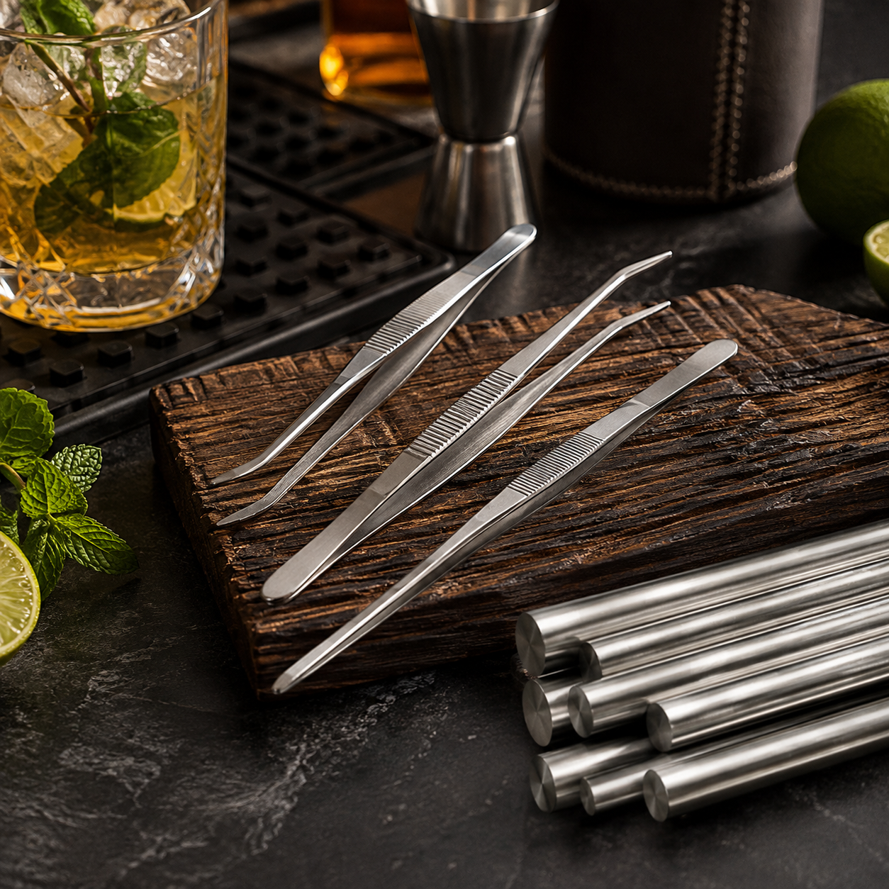 Kitchen Cooking Culinary Tweezers Stainless Steel Precision Tongs - 3pcs