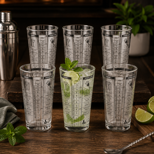 Premium Thick Glass Cocktail Mixing Glass | Bar Shaker - Set of 6