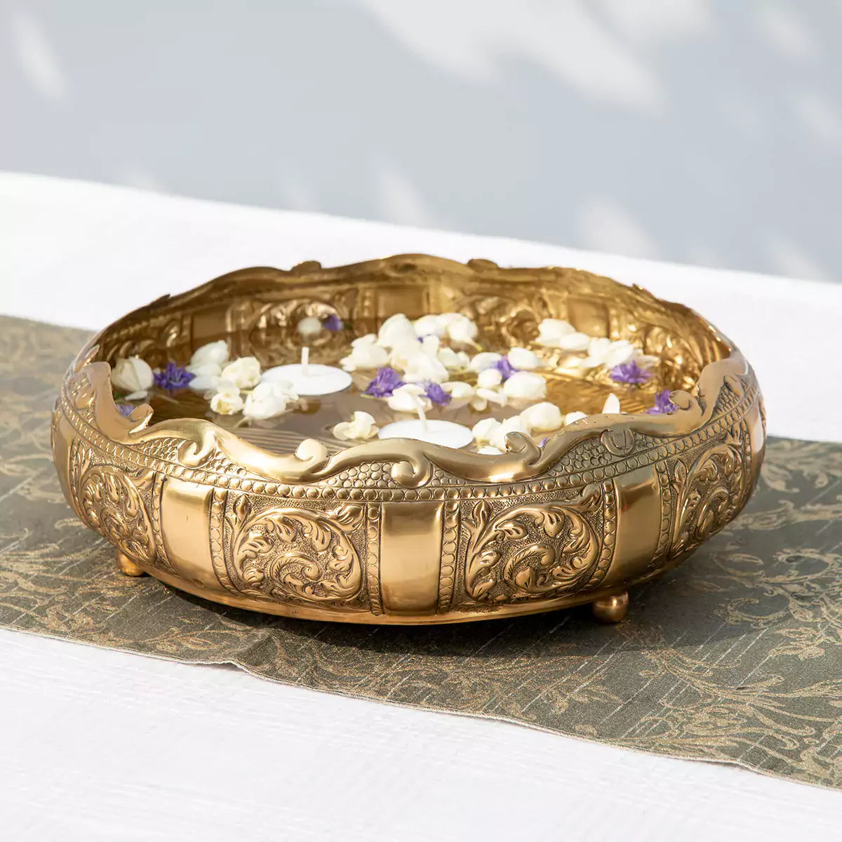 Golden Traditional embossed Heirloom Urli