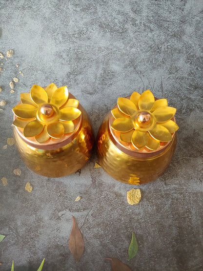 Brass Floral Jars