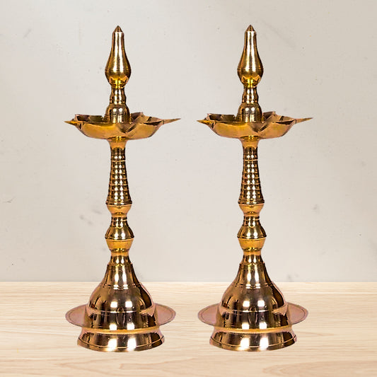 Brass Kerala Kuthu Vilakku Akhand Jyoti Diya Oil Lamp Stand  - 12 inch