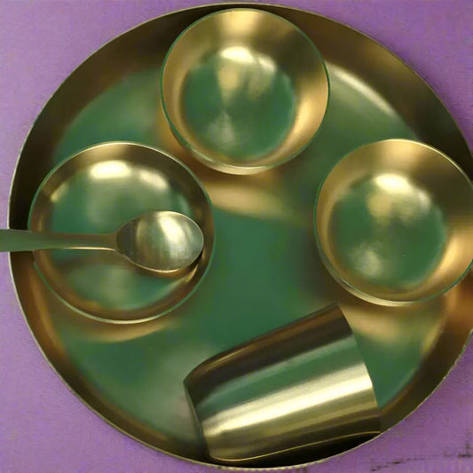 Gold Bronze Hand Crafted Thali Set