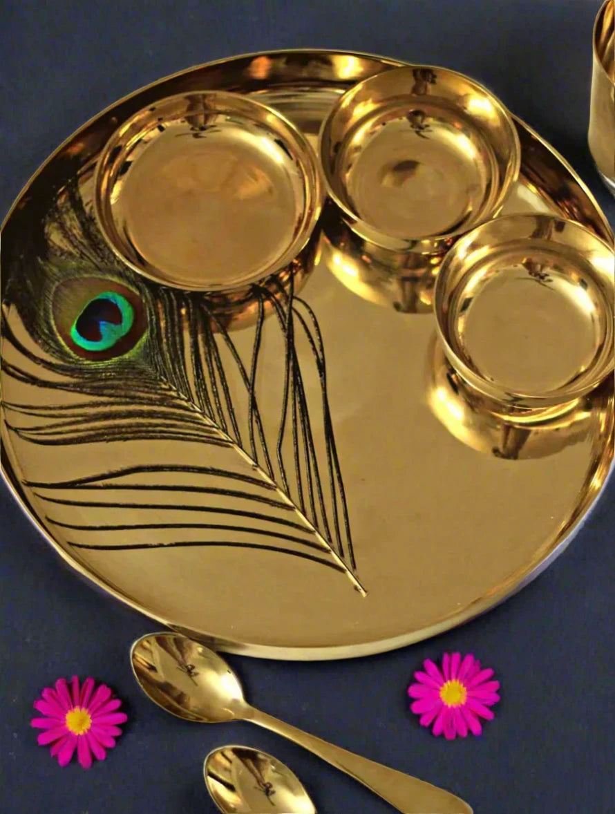 Gold Bronze Hand Crafted Shined Dinner Set