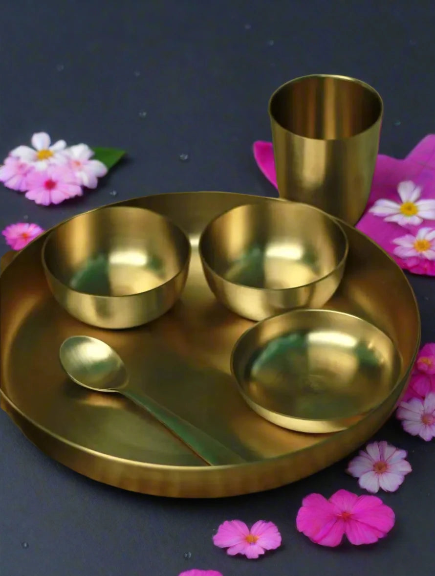 Gold Bronze Hand Crafted Thali Set