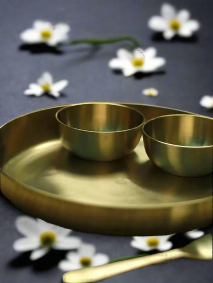 Gold Bronze Hand Crafted Thali Set