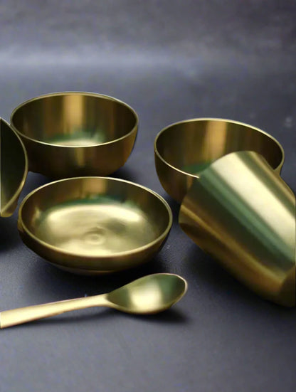 Gold Bronze Hand Crafted Thali Set