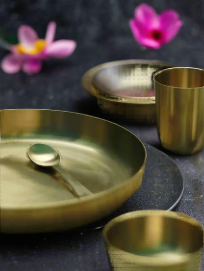 Gold Bronze Hand Crafted Thali Set