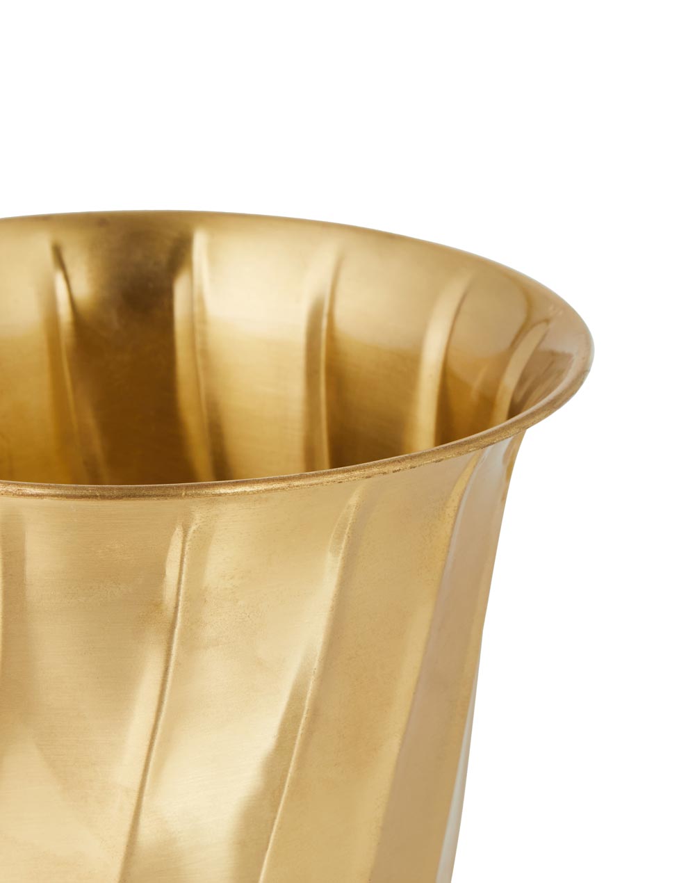 Brass Mandar Shaped Table Planter - 7inch