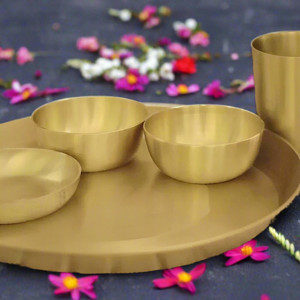 Gold Bronze Hand Crafted Thali Set